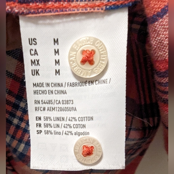 American Eagle linen blend button down - Picture 5 of 5